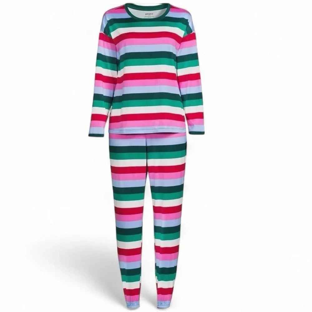 Womens Long Sleeve Tee and Joggers Pajama Set/ Sz L(12-14)